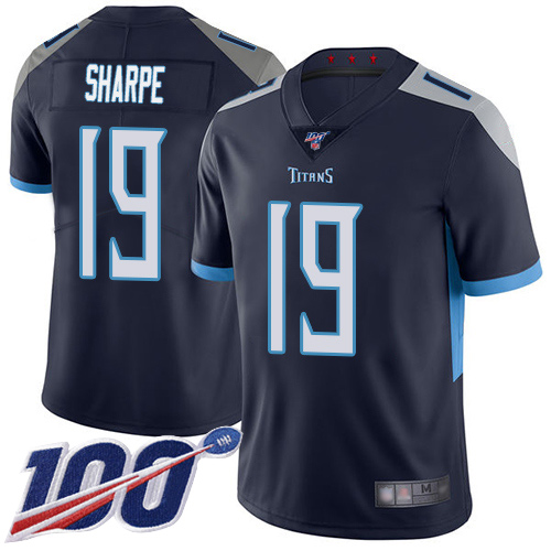 Tennessee Titans Limited Navy Blue Men Tajae Sharpe Home Jersey NFL Football 19 100th Season Vapor Untouchable